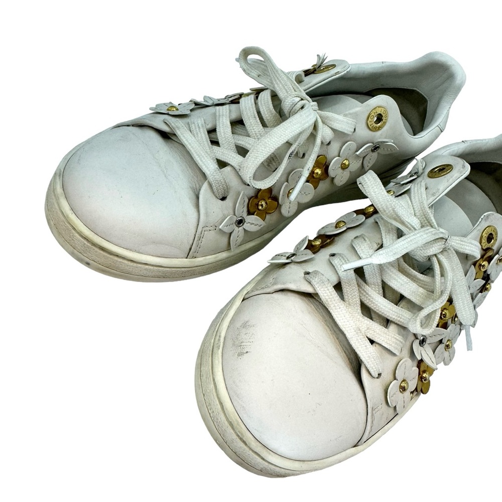 Auth Louis Vuitton Frontrow Blooming Blossom Floral Sneakers 37 7 - Picture 4 of 9